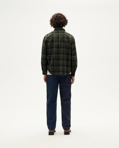 Thinking MU -  OLIVE BLACK CHECKS HANS SHIRT MULTICOLOR