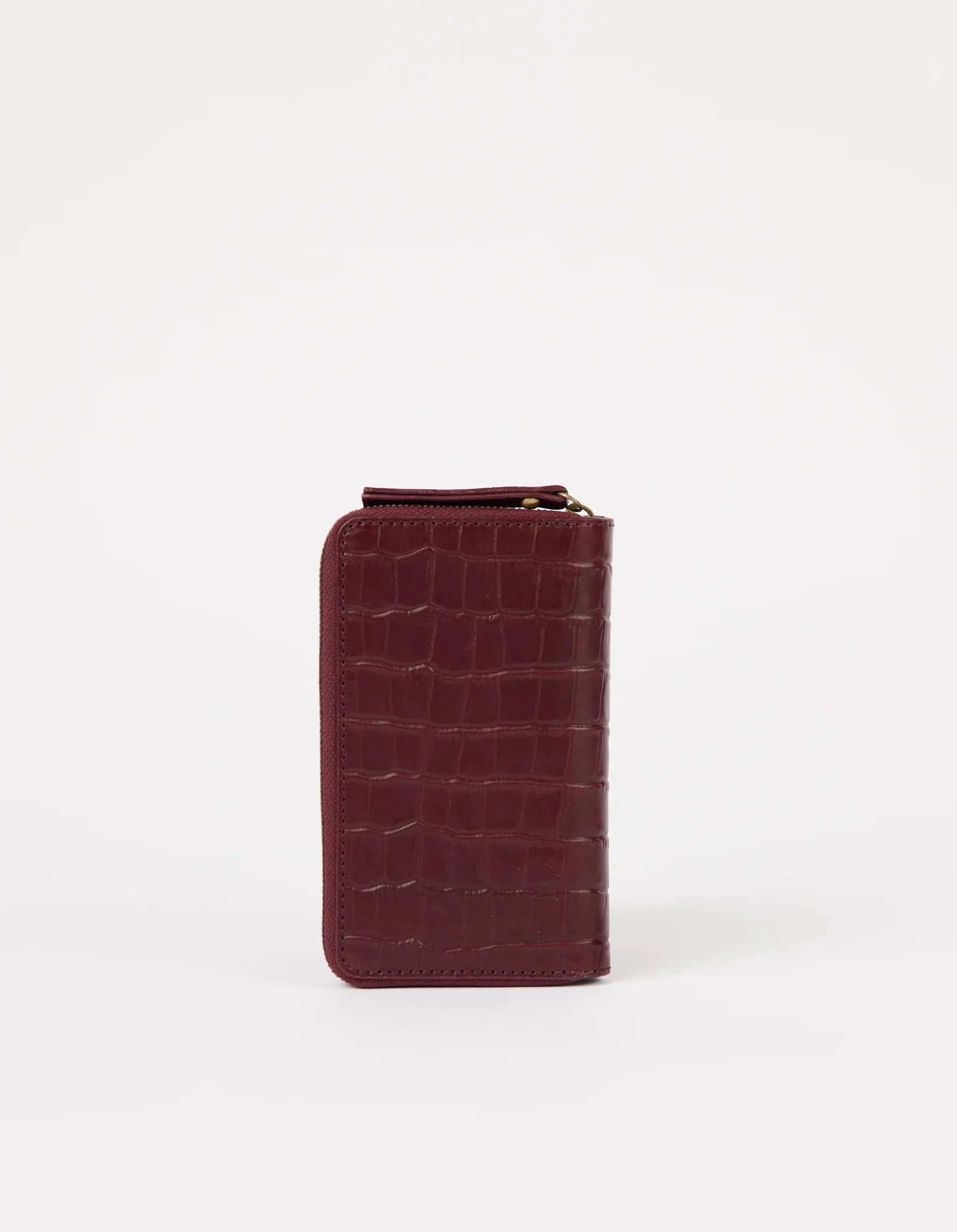 O MY BAG - Jett Wallet - Dark Cherry Croco Print Leather - WERTE FREUNDE
