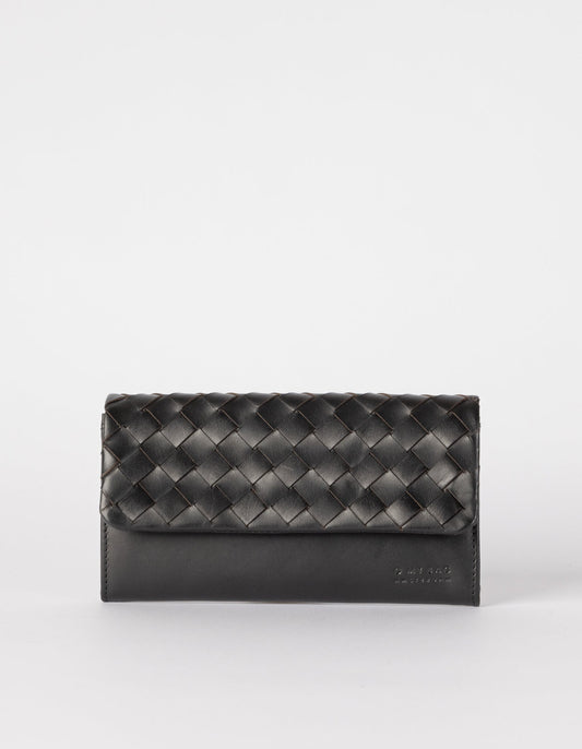omybag - PAU'S POUCH Black Woven Classic Leather - WERTE FREUNDE