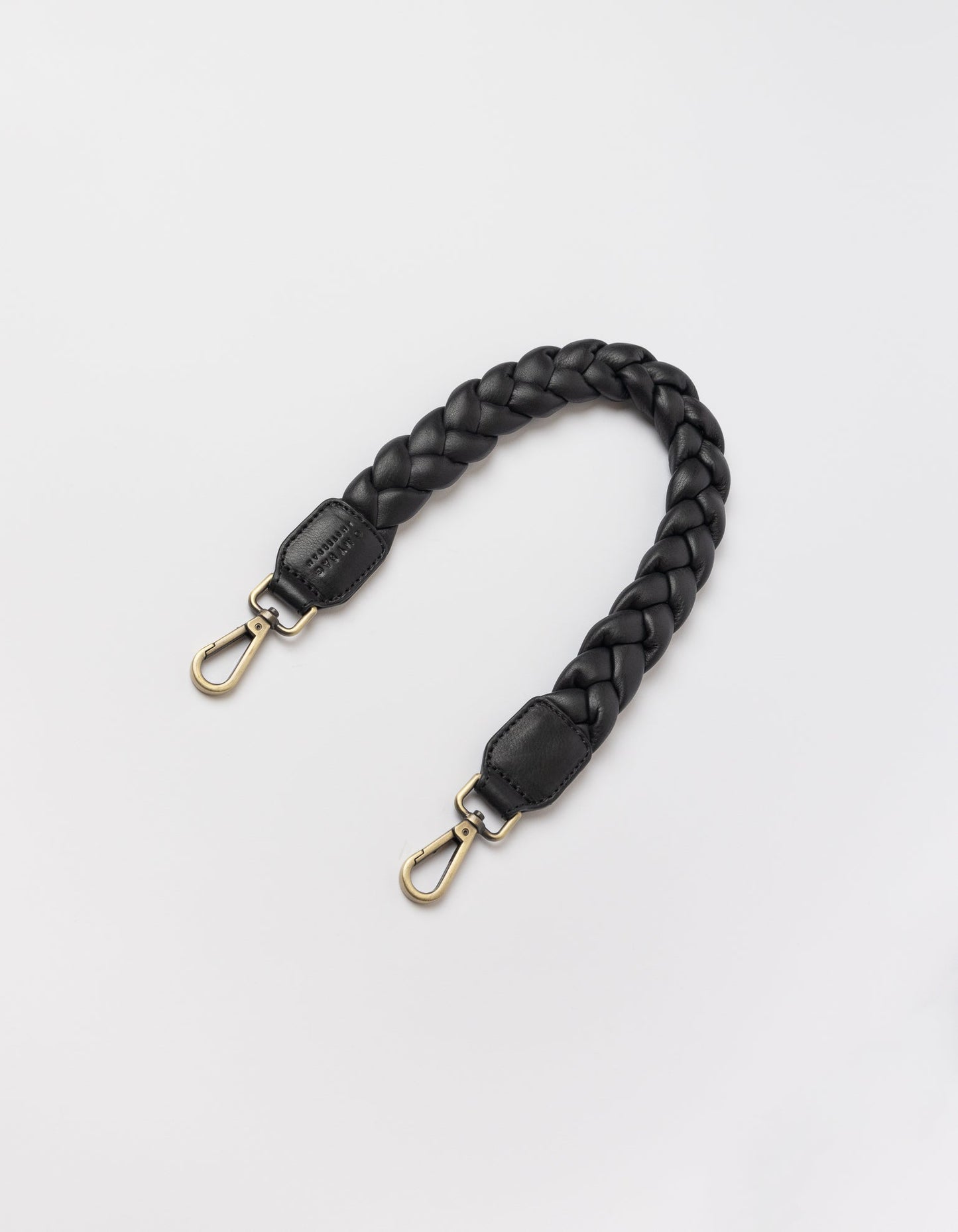 O MY BAG - BRAIDED SHOULDER STRAP Black Soft Grain Leather - WERTE FREUNDE