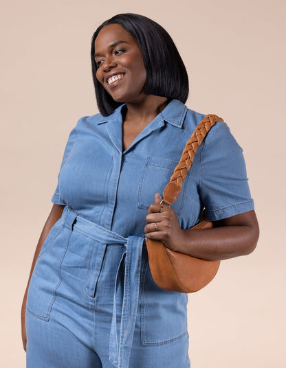 O MY BAG - BRAIDED SHOULDER STRAP Wild Oak Soft Grain Leather - WERTE FREUNDE