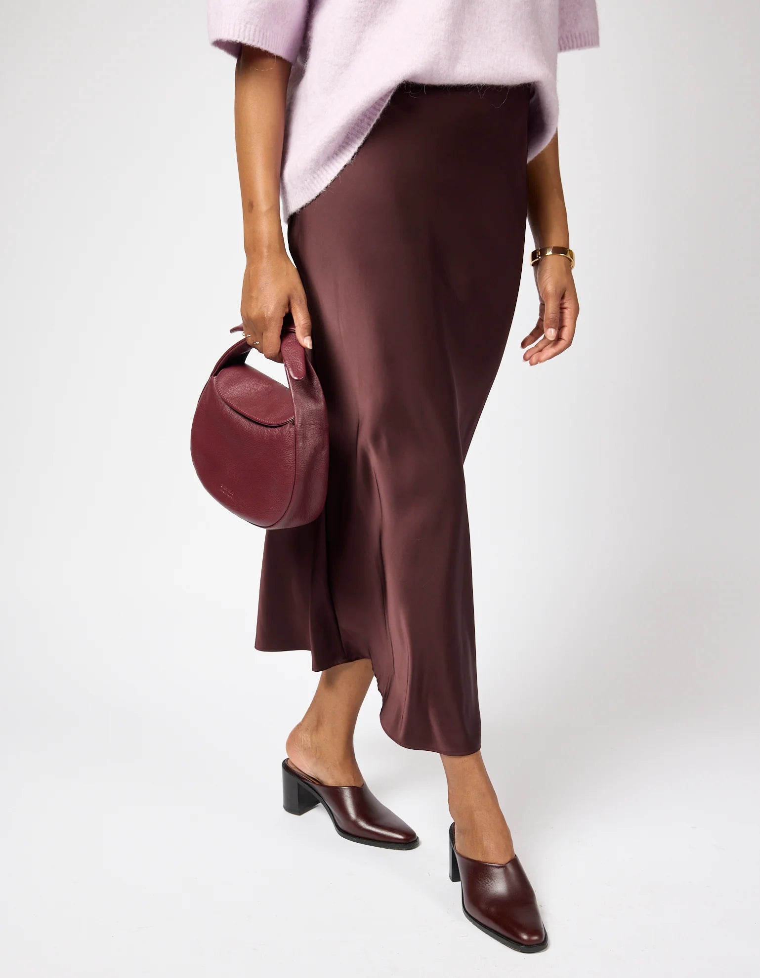 O MY BAG - Coco Croissant - Dark Cherry Soft Grain - WERTE FREUNDE