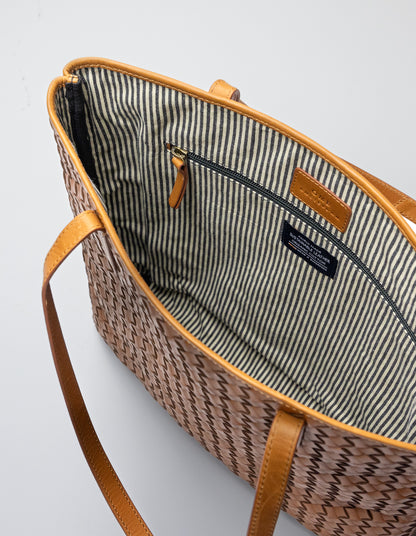O MY BAG - Georgia Cognac woven classic leather - WERTE FREUNDE