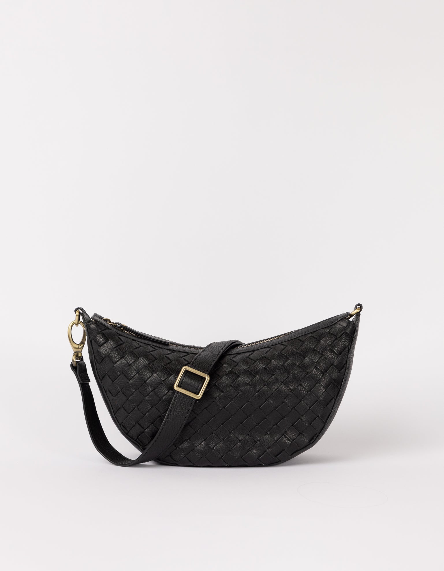 O MY BAG - LEO Black Woven Soft Grain Leather - WERTE FREUNDE
