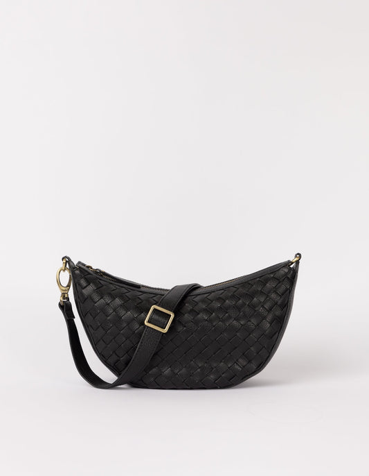 O MY BAG - LEO Black Woven Soft Grain Leather - WERTE FREUNDE