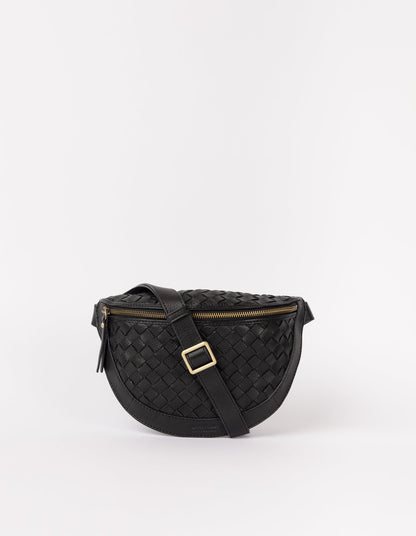 O MY BAG - RAY BUMBAG Black Woven Soft Grain Leather - WERTE FREUNDE