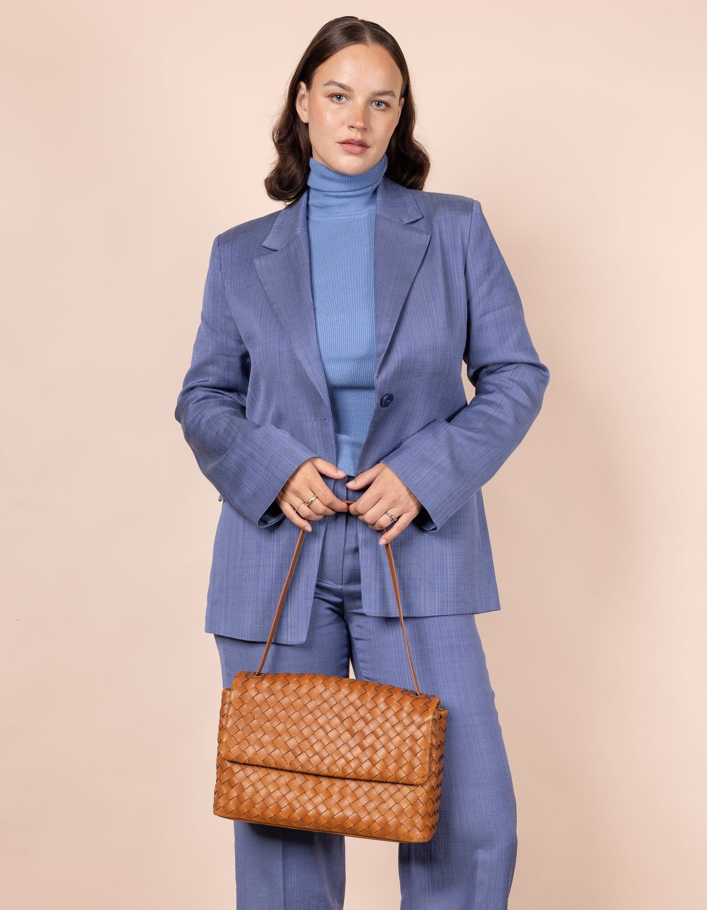 omybag - Kenzie Cognac Woven Classic Leather - WERTE FREUNDE