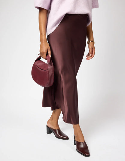 O MY BAG - Coco Croissant - Dark Cherry Soft Grain - WERTE FREUNDE