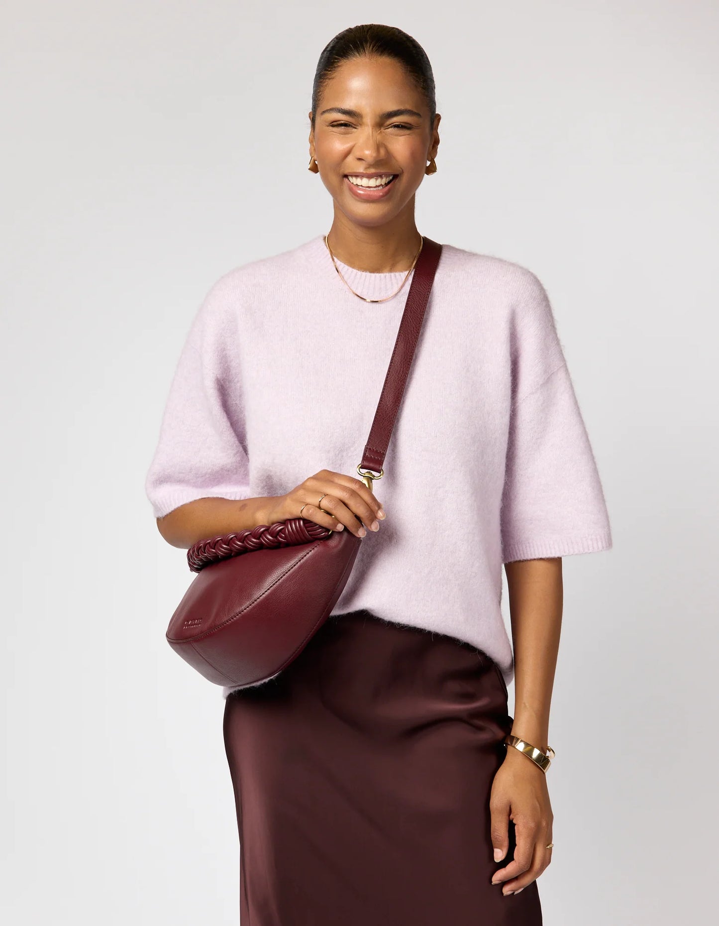 O MY BAG - Leo - Dark Cherry Soft Grain Leather - WERTE FREUNDE