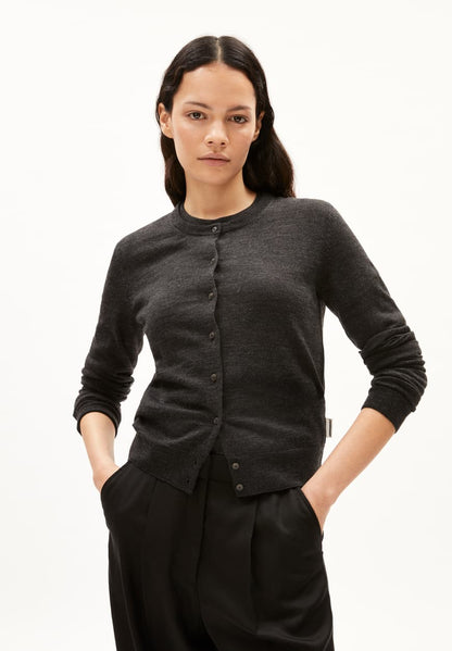 Armedangels - OPHALIAA MERINO Strick Cardigan steel melange