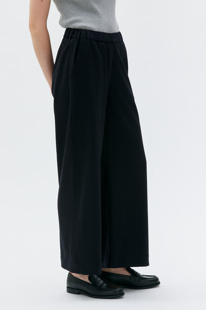 MASKA - Gala - Elastic waist wool trousers Dark blue