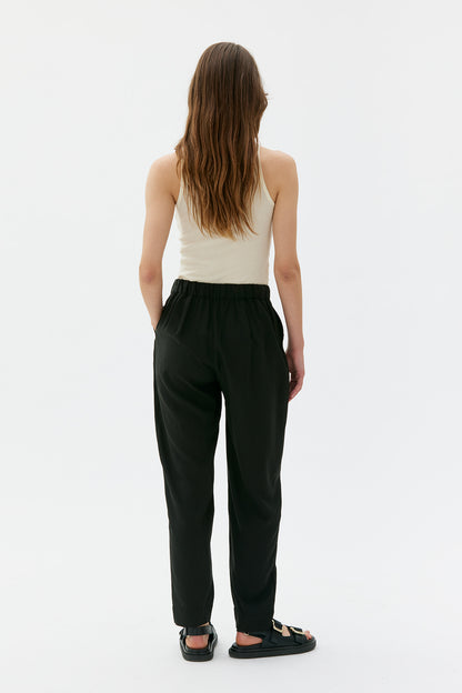 MASKA - Jira - Elastic tencel pants Black