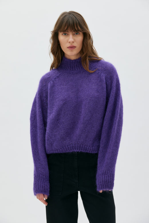 MASKA - Faye - Chunky silk mohair sweater Violet Magenta - WERTE FREUNDE