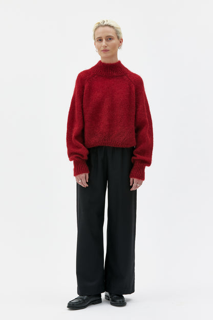 MASKA - Faye - Chunky silk mohair sweater Red