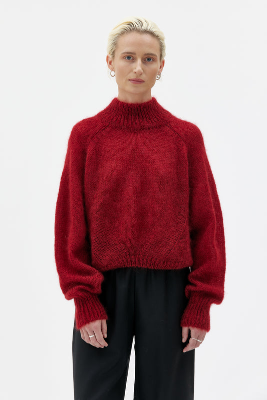 MASKA - Faye - Chunky silk mohair sweater Red