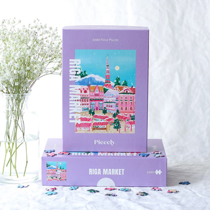 Piecely Puzzles - Puzzle Riga Market 1000 Teile - WERTE FREUNDE