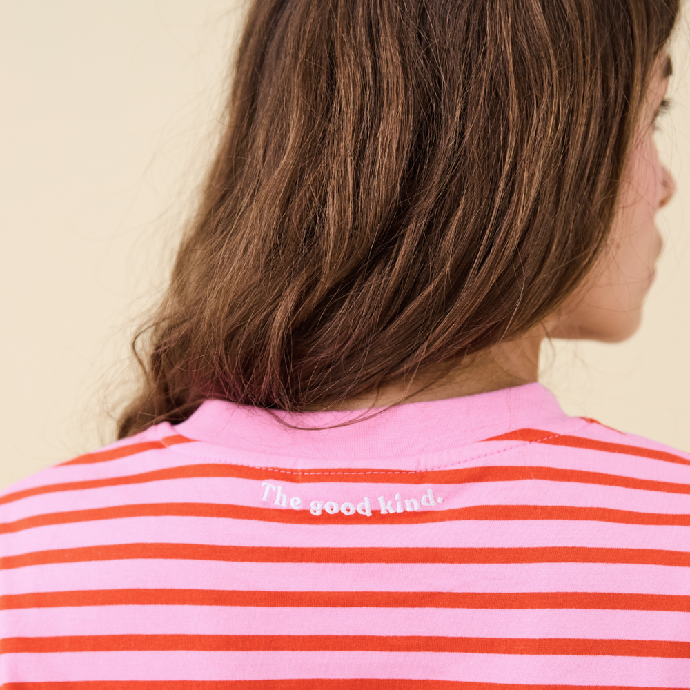 popeia - Langarmshirt Gestreift Pink/Rot - WERTE FREUNDE