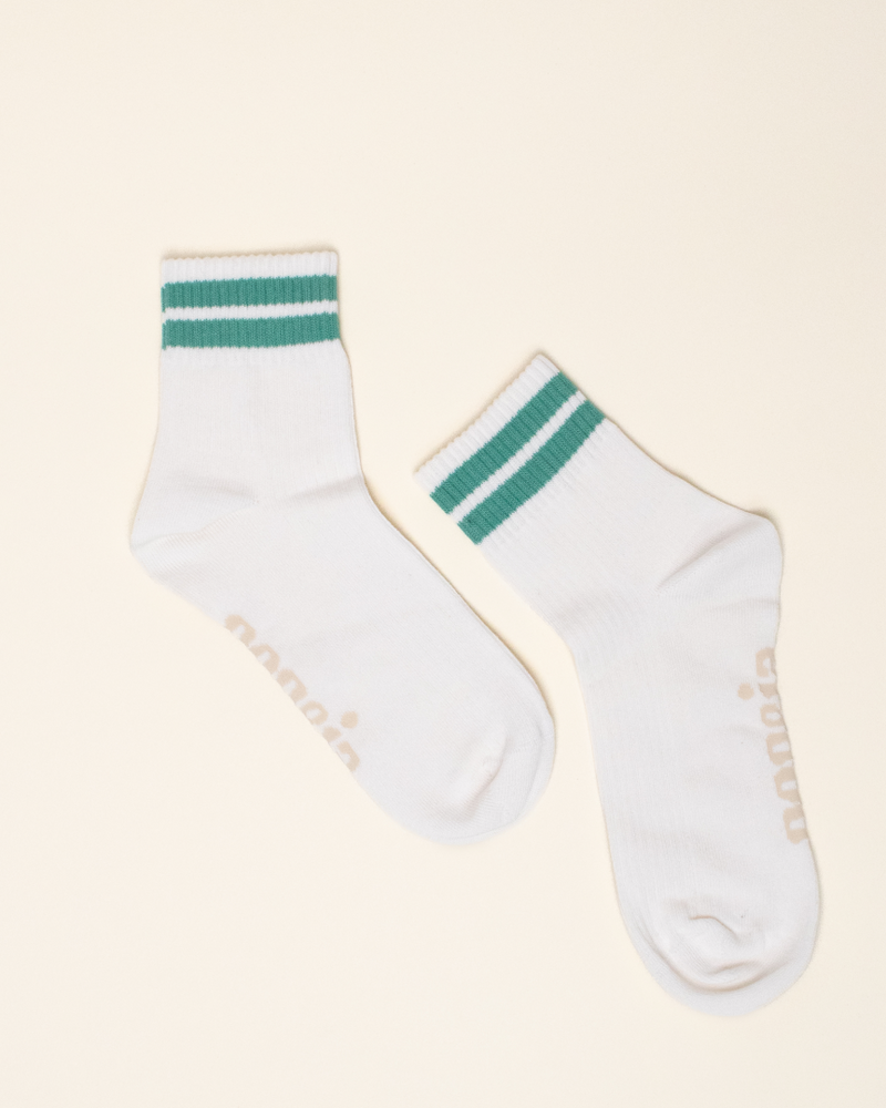 popeia - The Tennis - Ankle Socken Grüne Streifen - WERTE FREUNDE