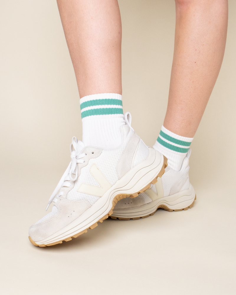 popeia - The Tennis - Ankle Socken Grüne Streifen - WERTE FREUNDE