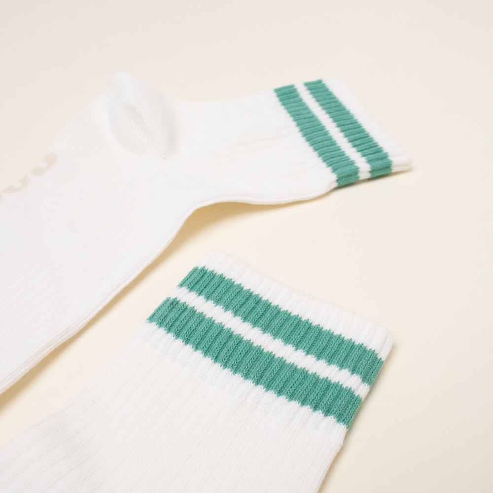 popeia - The Tennis - Ankle Socken Grüne Streifen - WERTE FREUNDE