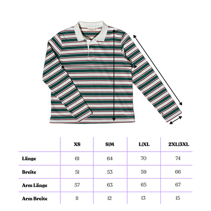 popeia - Poloshirt Gestreift Dunkelgrün/Bordeaux - WERTE FREUNDE