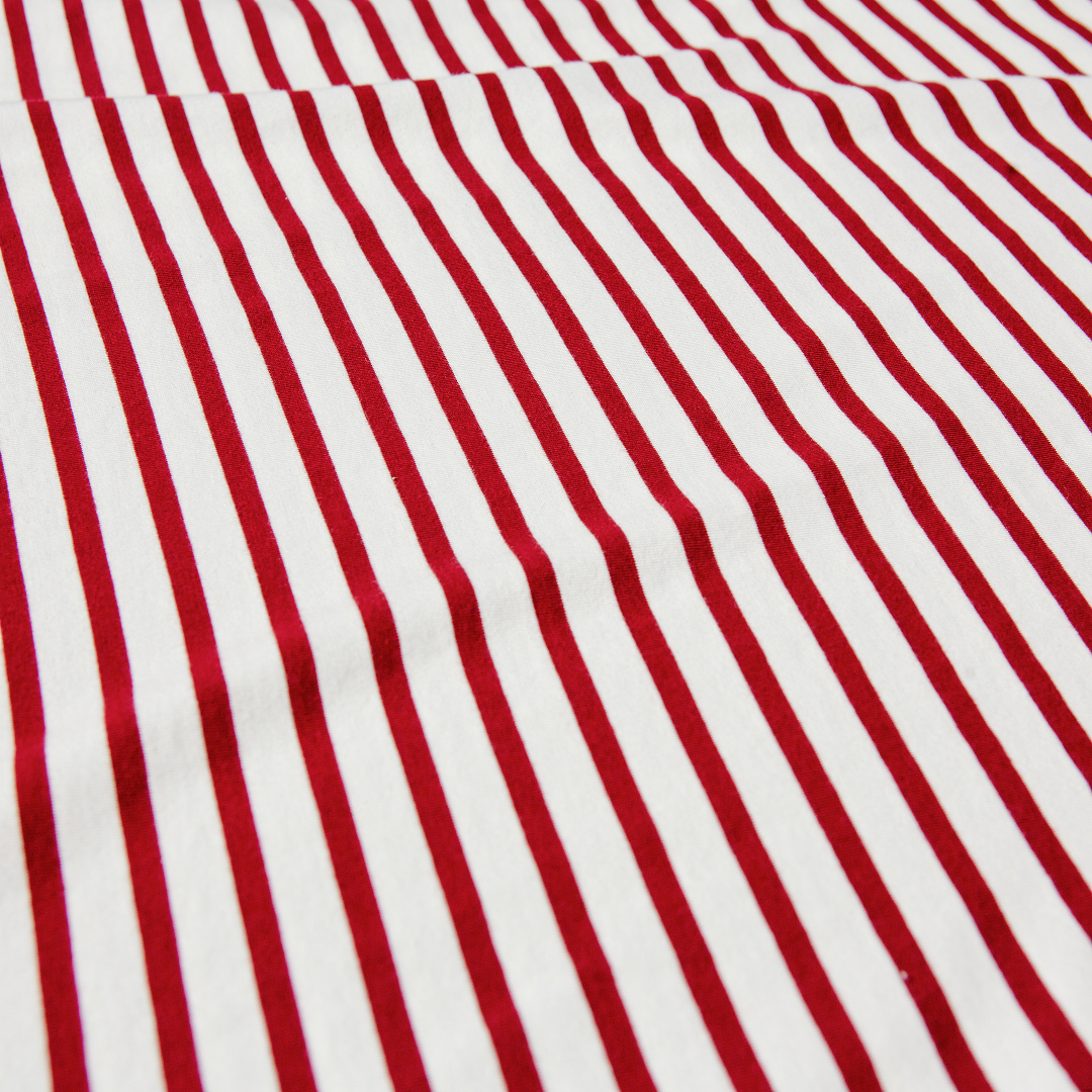 popeia - T-Shirt Gestreift Bordeaux/Off-White - WERTE FREUNDE