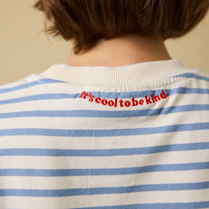 popeia - T-Shirt Gestreift Eisblau/Off-White - WERTE FREUNDE