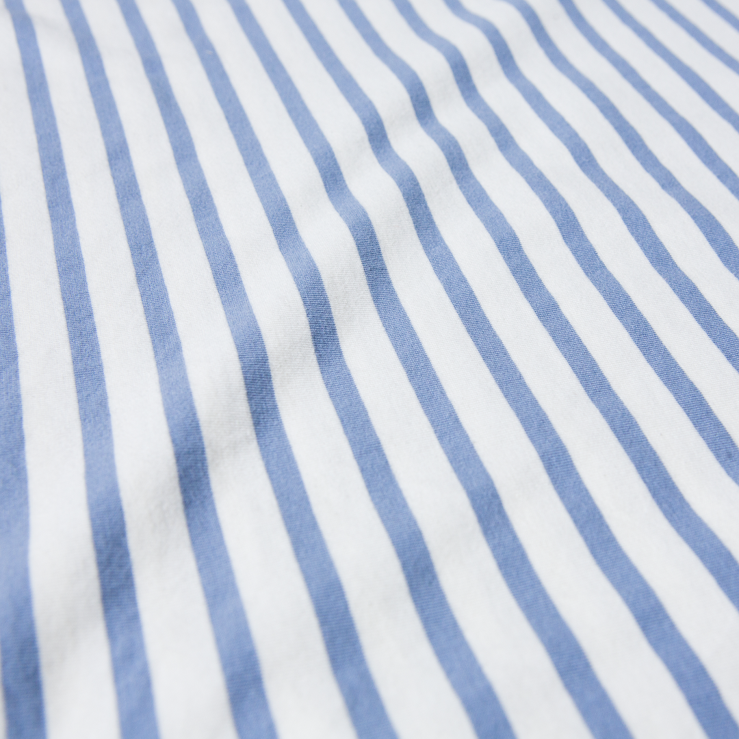 popeia - T-Shirt Gestreift Eisblau/Off-White - WERTE FREUNDE