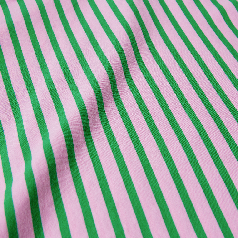 popeia - T-Shirt Gestreift Pink/Grün - WERTE FREUNDE