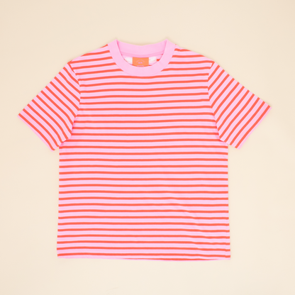 popeia - T-Shirt Gestreift Pink/Rot - WERTE FREUNDE