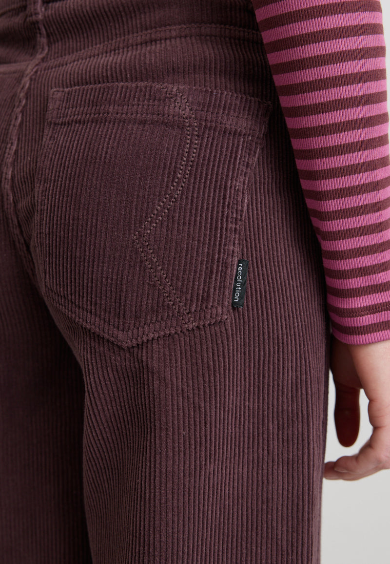 recolution - Pants ERICA CORDUROY dark plum - WERTE FREUNDE