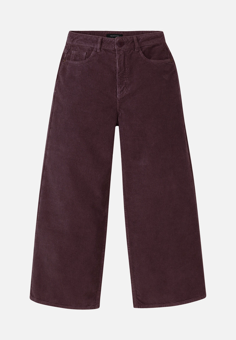recolution - Pants ERICA CORDUROY dark plum - WERTE FREUNDE