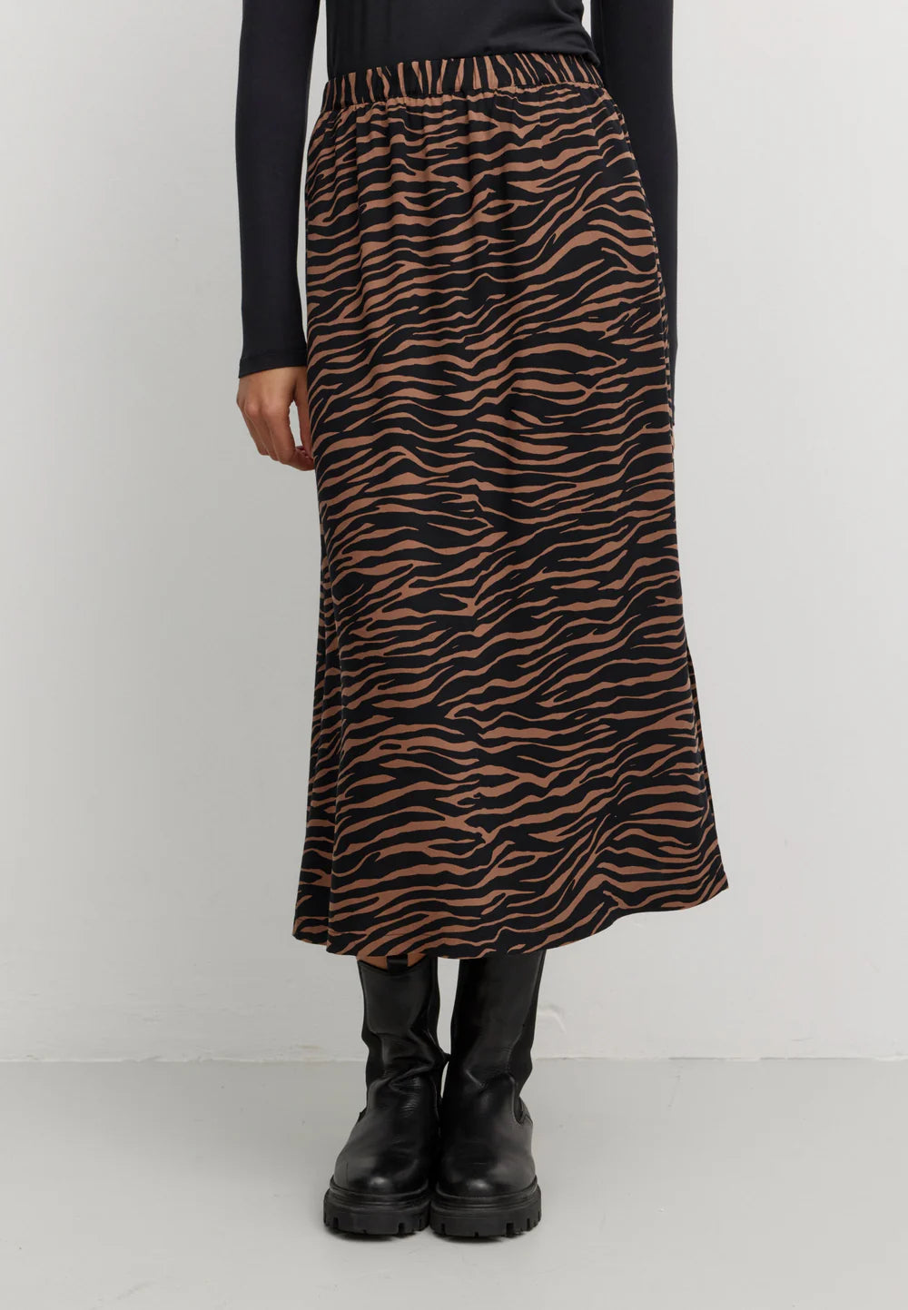 recolution - Skirt HOLLY ZEBRA cognac brown - WERTE FREUNDE