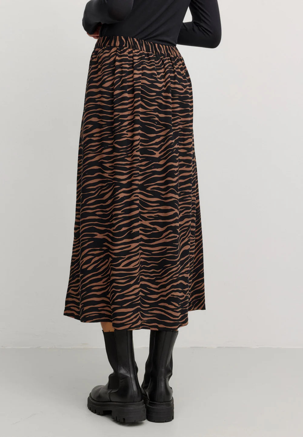recolution - Skirt HOLLY ZEBRA cognac brown - WERTE FREUNDE
