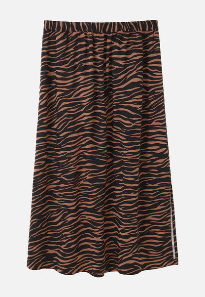 recolution - Skirt HOLLY ZEBRA cognac brown - WERTE FREUNDE