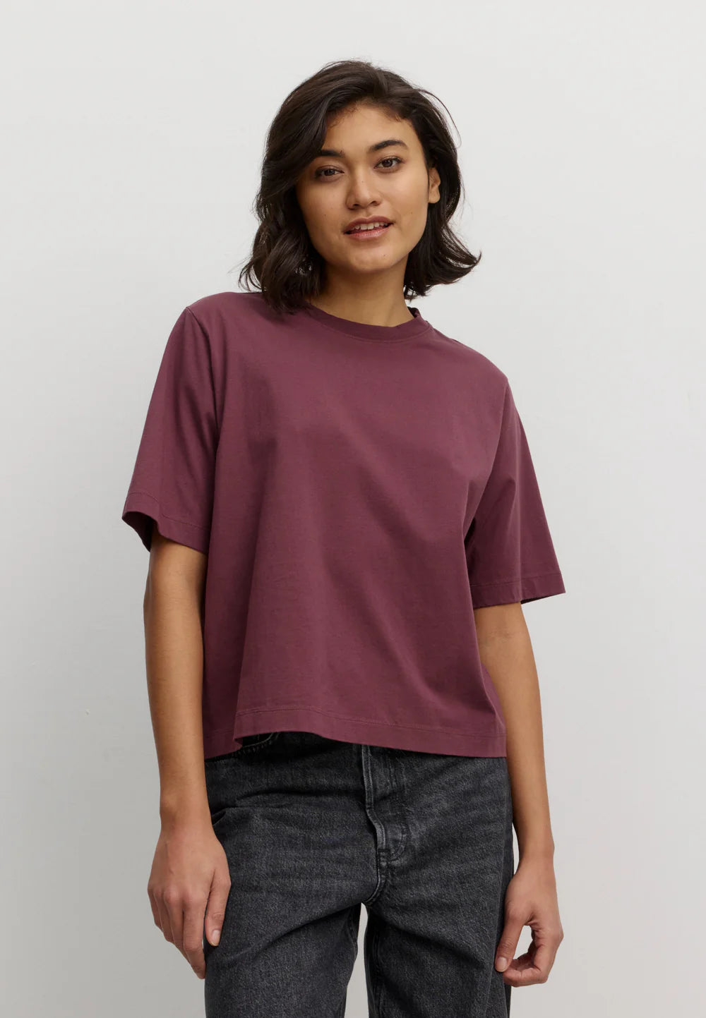 recolution - T-Shirt AZOLLA dark plum - WERTE FREUNDE