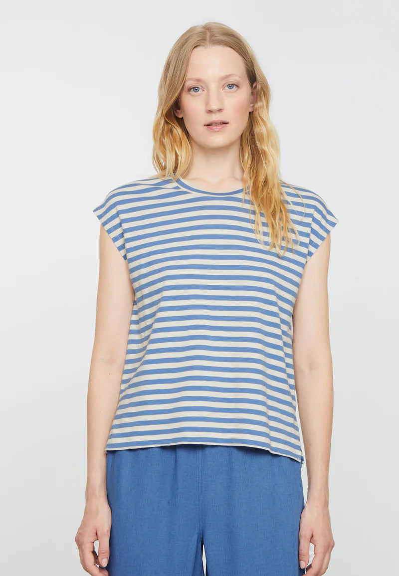 recolution - ZINNA STRIPES T-Shirt electric blue - WERTE FREUNDE