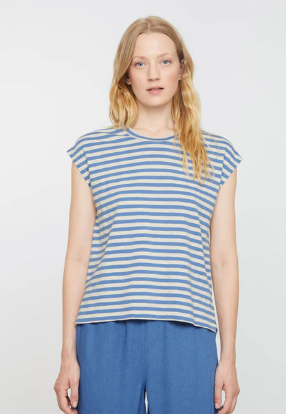 recolution - ZINNA STRIPES T-Shirt electric blue - WERTE FREUNDE