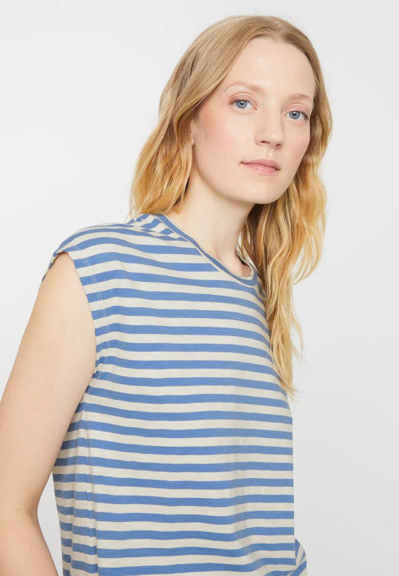 recolution - ZINNA STRIPES T-Shirt electric blue - WERTE FREUNDE