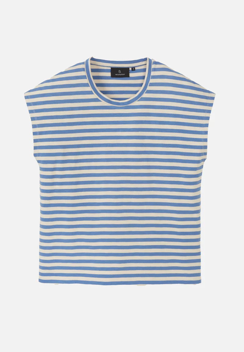 recolution - ZINNA STRIPES T-Shirt electric blue - WERTE FREUNDE