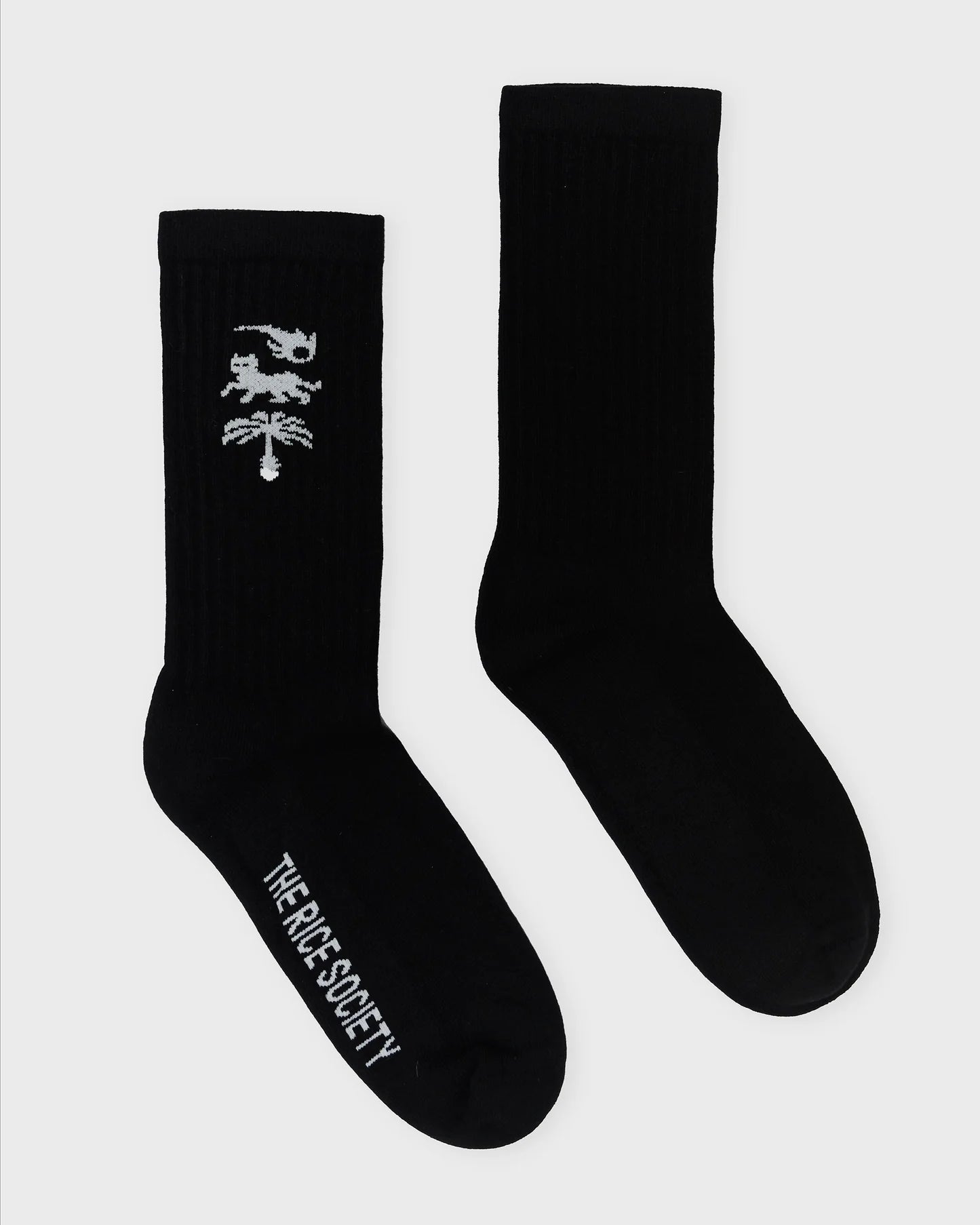 Rice - AVY ORGANIC CREW SOCK Black/White - WERTE FREUNDE