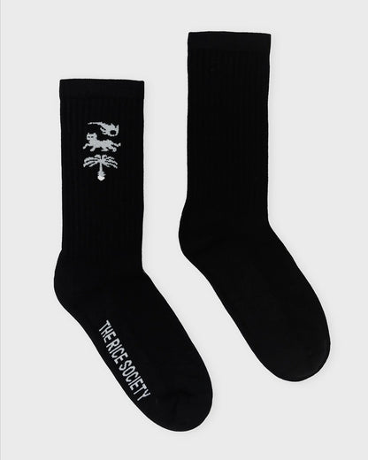 Rice - AVY ORGANIC CREW SOCK Black/White - WERTE FREUNDE