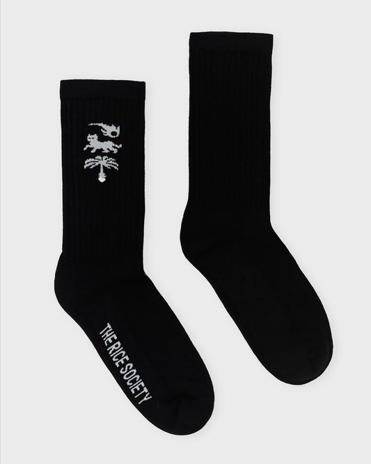 Rice - AVY ORGANIC CREW SOCK Black/White - WERTE FREUNDE