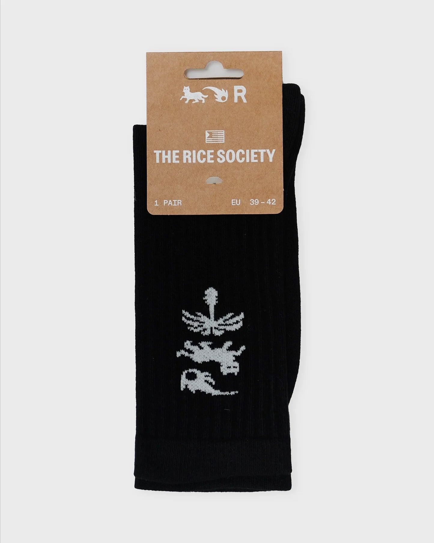 Rice - AVY ORGANIC CREW SOCK Black/White - WERTE FREUNDE