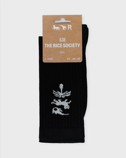 Rice - AVY ORGANIC CREW SOCK Black/White - WERTE FREUNDE