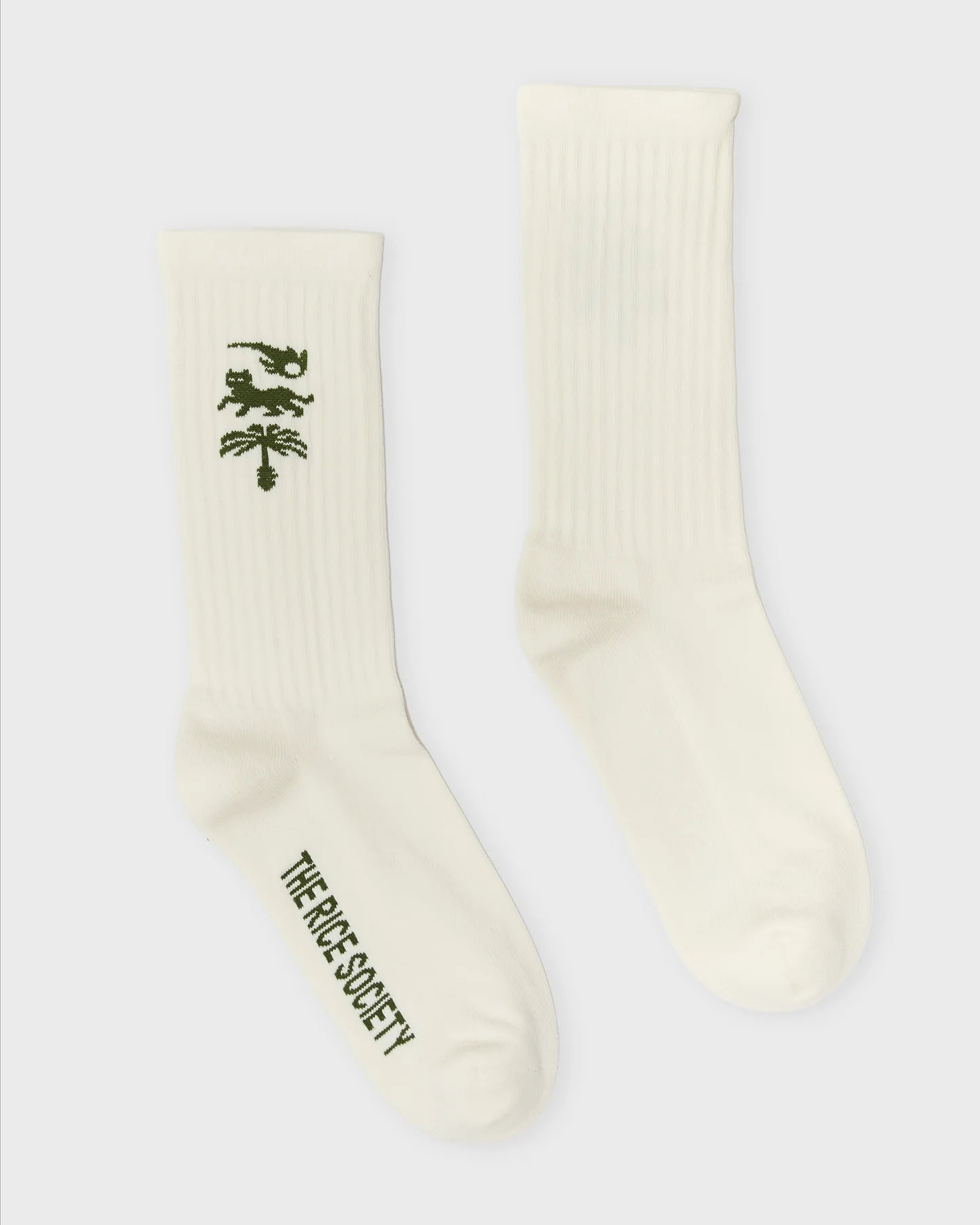 Rice - AVY ORGANIC CREW SOCK Ecru/Green - WERTE FREUNDE