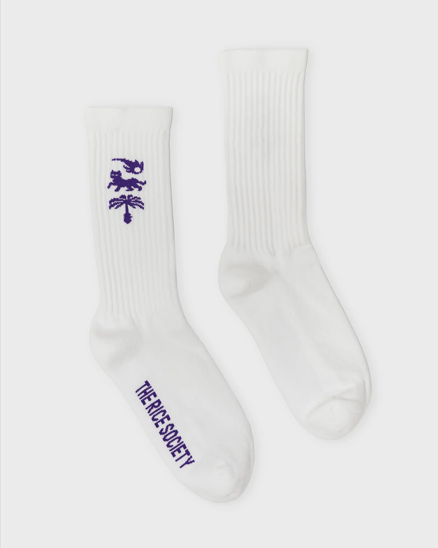 Rice - AVY ORGANIC CREW SOCK White/Purple - WERTE FREUNDE