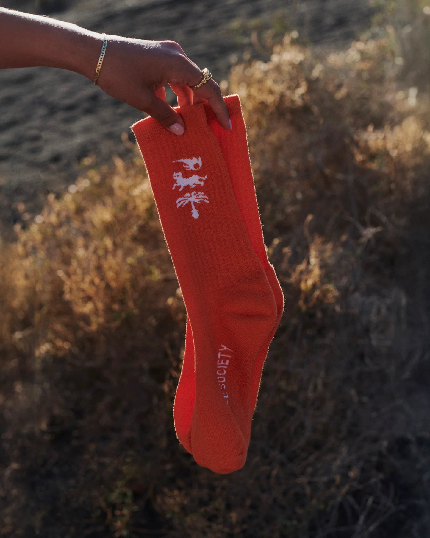 Rice - AVY ORGANIC CREW SOCK Orange - WERTE FREUNDE