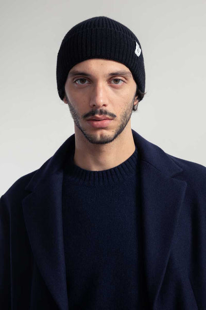 Rifo - Marcello Recycled Cashmere Beanie Black Ardesia uni - WERTE FREUNDE