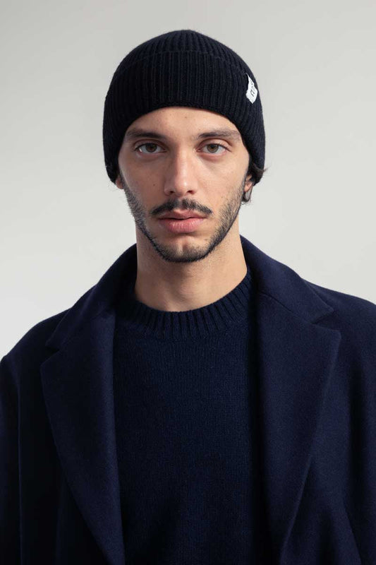 Rifo - Marcello Recycled Cashmere Beanie Black Ardesia uni - WERTE FREUNDE